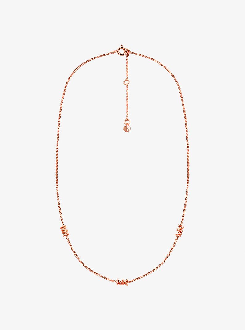 Halskette mit Logo aus Sterlingsilber mit Edelmetallbeschichtung in ROTGOLDTON | Michael Kors