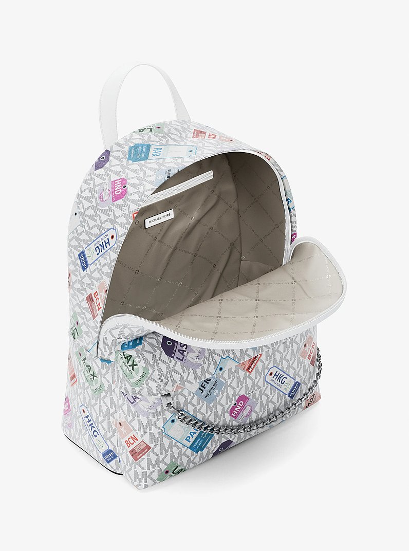 Sac &agrave; dos Slater de taille moyenne &agrave; imprim&eacute; &agrave; logo Signature in BLANC OPTIQUE | Michael Kors