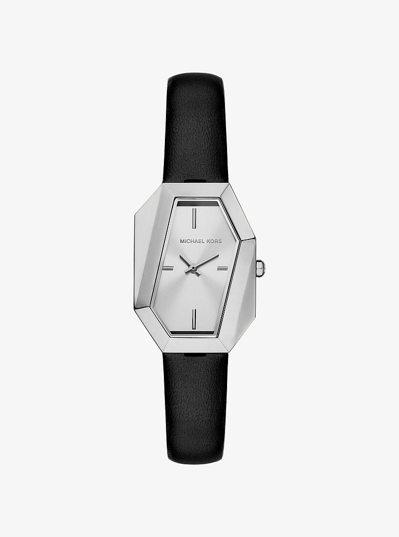 Suri Silver-Tone and Leather Watch in SILVER | Michael Kors