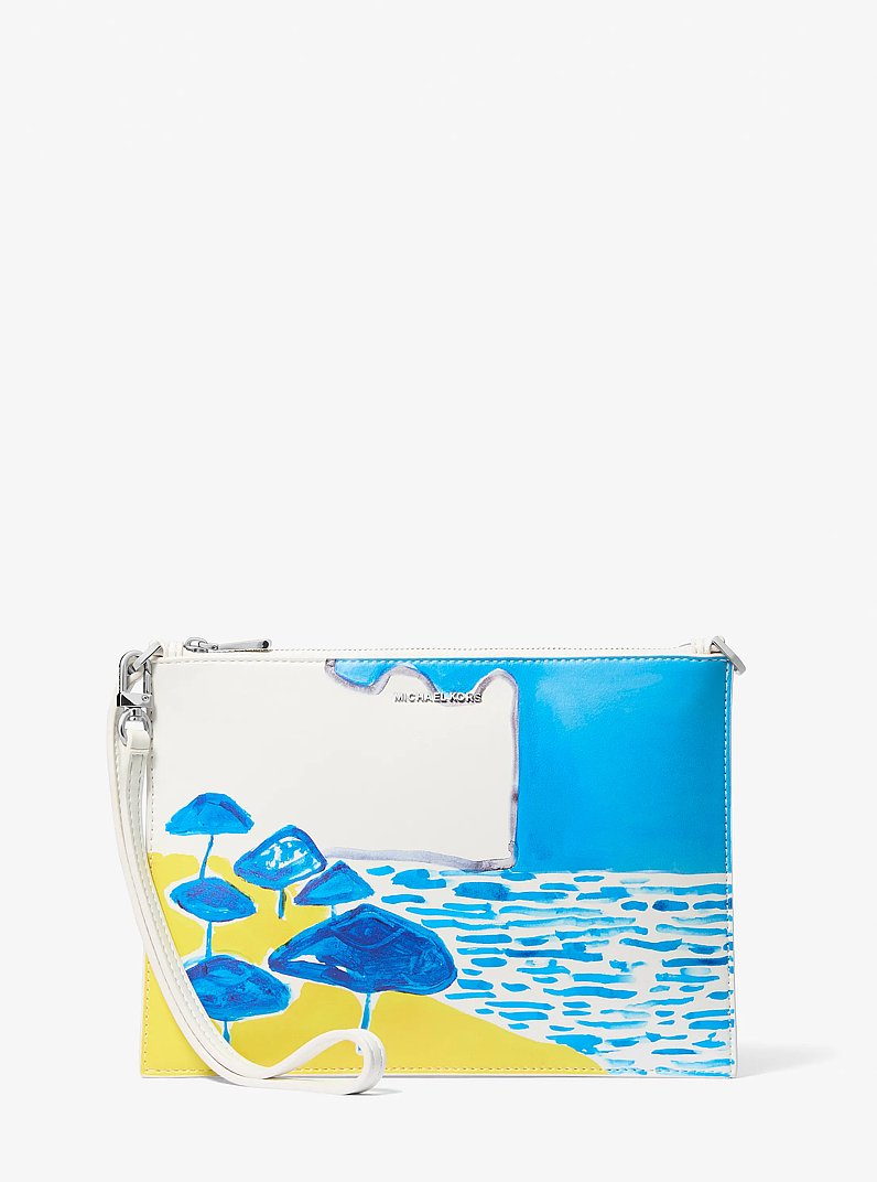 Michael Kors X Christina Zimpel Jet Set Extra-Large Convertible Wristlet in MILOS BLUE | Michael Kors