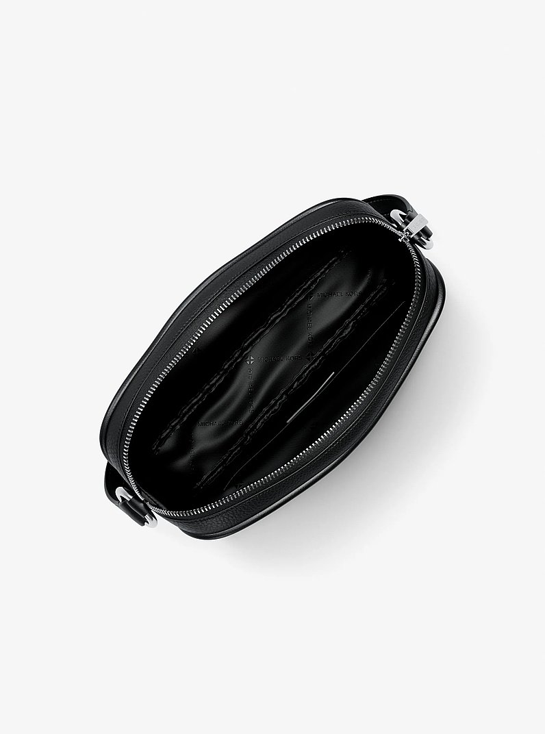 Jet Set Travel Large Logo Debossed Camera Crossbody Bag in BLACK | Michael Kors