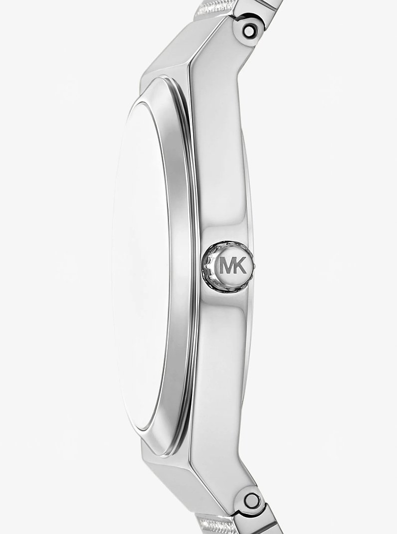 Mini Lennox Pav&eacute; Silver-Tone Watch in SILVER | Michael Kors