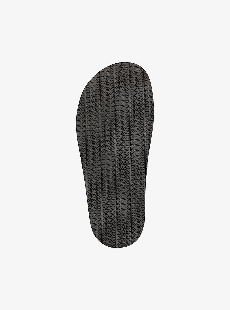 Carson Leather T-Strap Sandal in BLACK - Sale | Michael Kors [US]