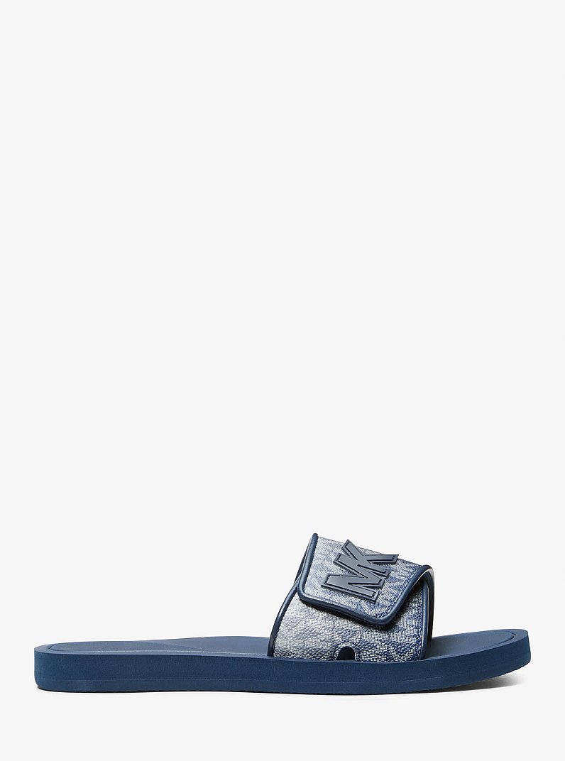 Palmer Ombr&eacute; Signature Logo Slide Sandal in NAVY MULTI | Michael Kors