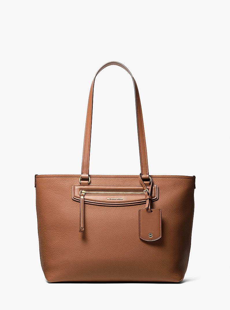 Jet Set Travel Medium Pebbled Leather Tote Bag in LUGGAGE | Michael Kors