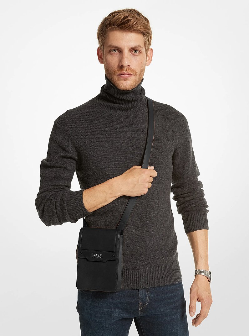 Varick Leather Smartphone Crossbody Bag in BLACK | Michael Kors