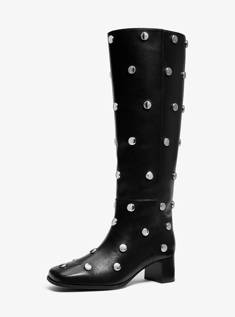 Matilda Flex Studded Leather Boot in BLACK | Michael Kors