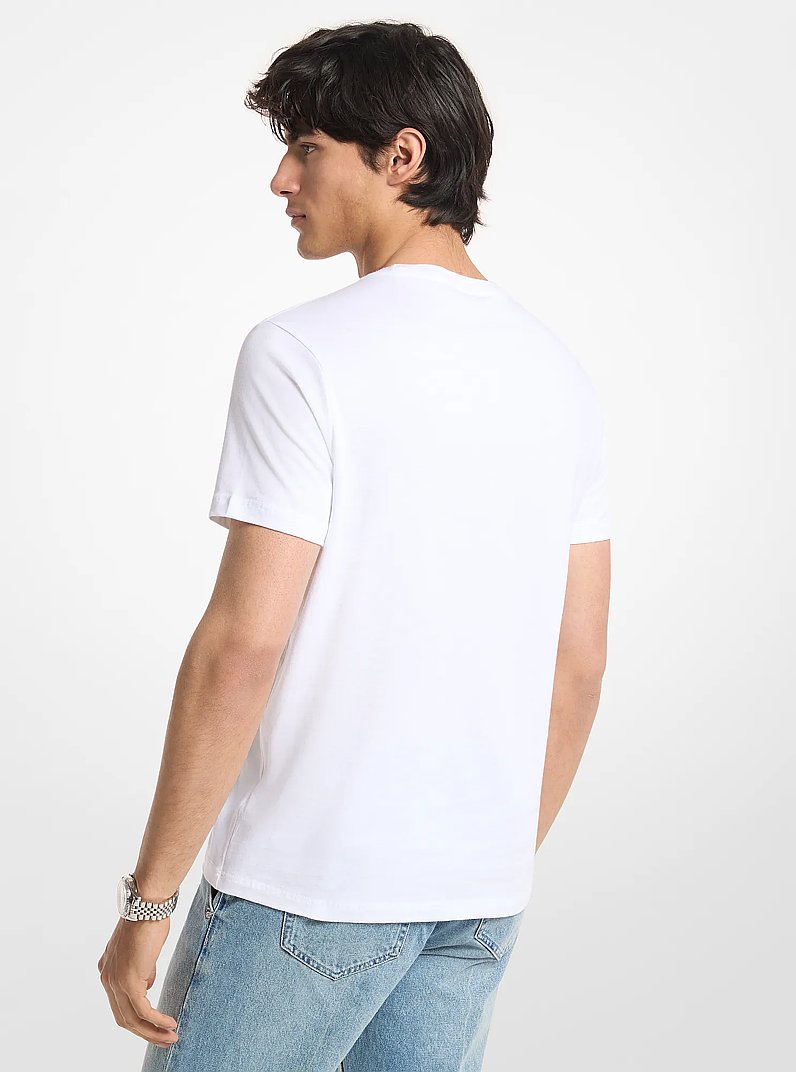 Camiseta de algod&oacute;n con estampado floral y logotipo in BLANCO | Michael Kors