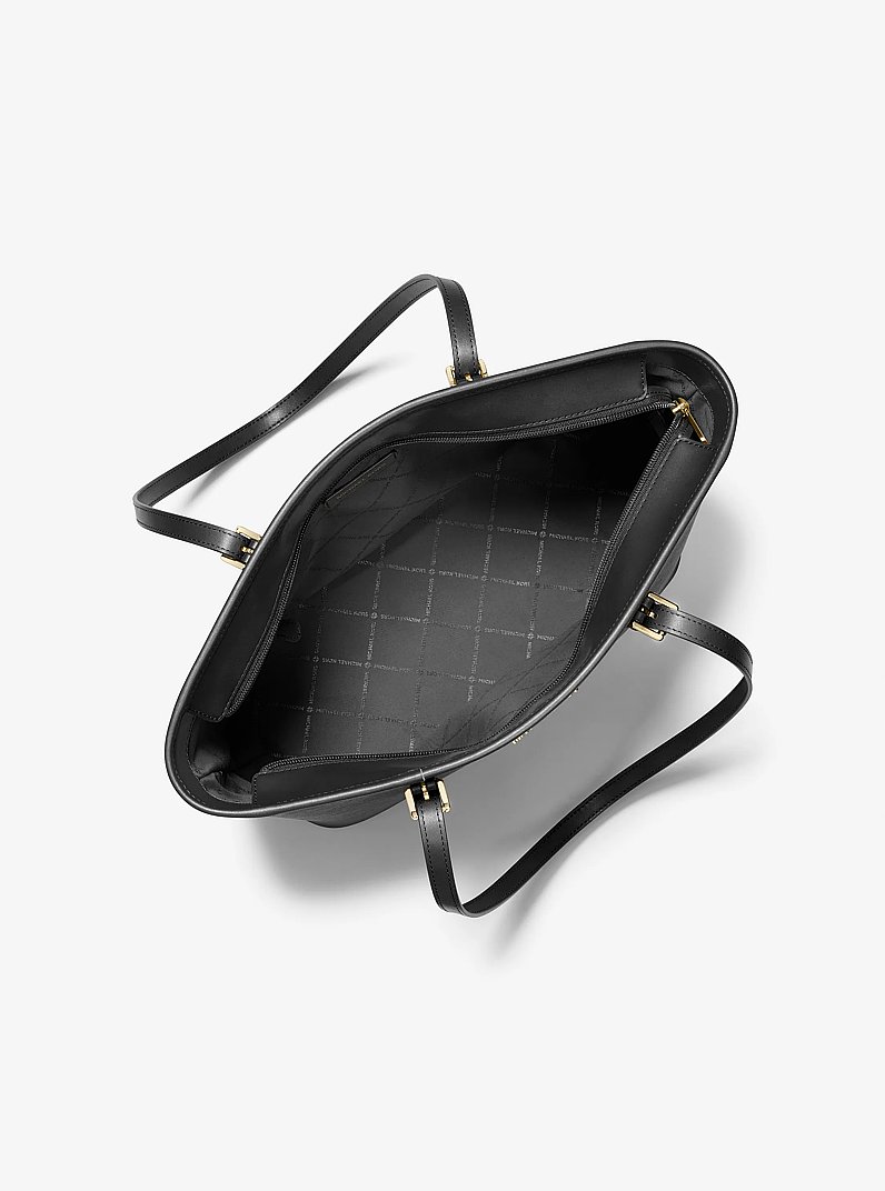 Bolso tote Jet Set de piel saffiano con adorno in NEGRO | Michael Kors