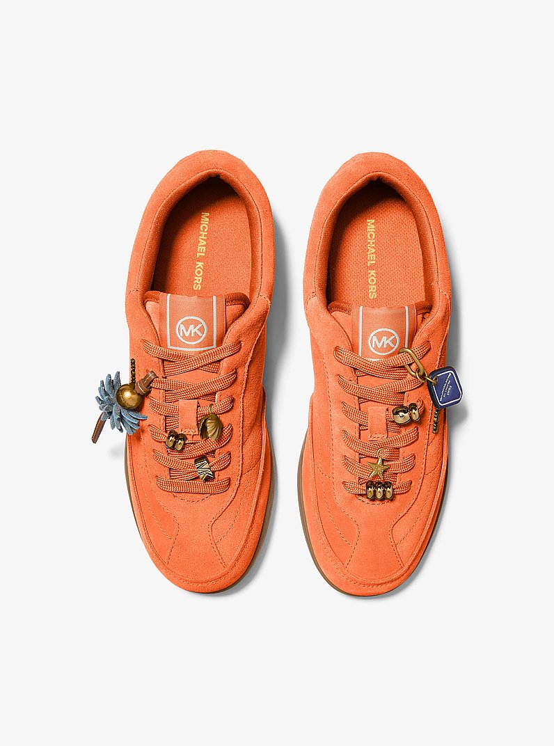 Nolan Embellished Suede Sneaker in MIMOSA | Michael Kors