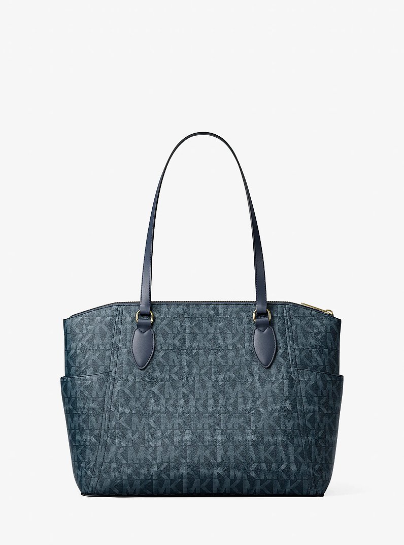 Borsa tote Sienna media con stampa logo in BLU AMMIRAGLIO | Michael Kors