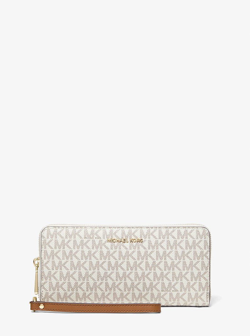 Large Logo Continental Wallet in VANILLA | Michael Kors