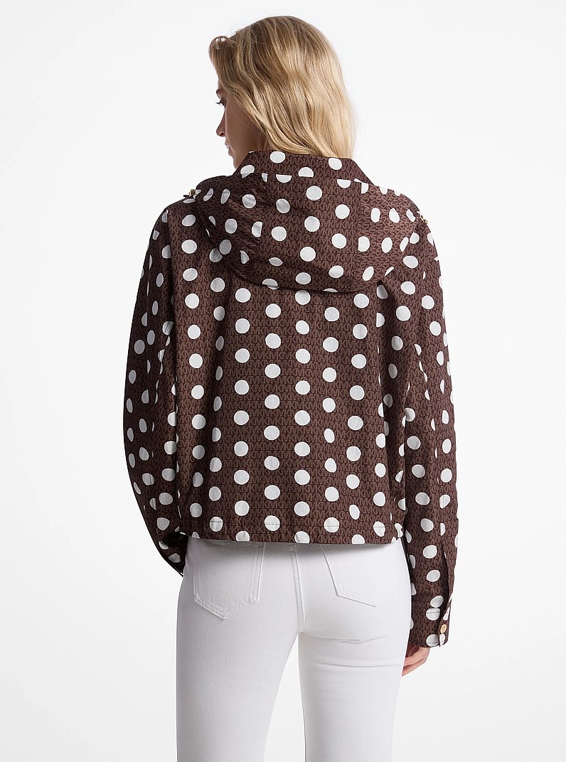 Chaqueta de lunares y cir&eacute; con logotipo exclusivo in CHOCOLATE | Michael Kors