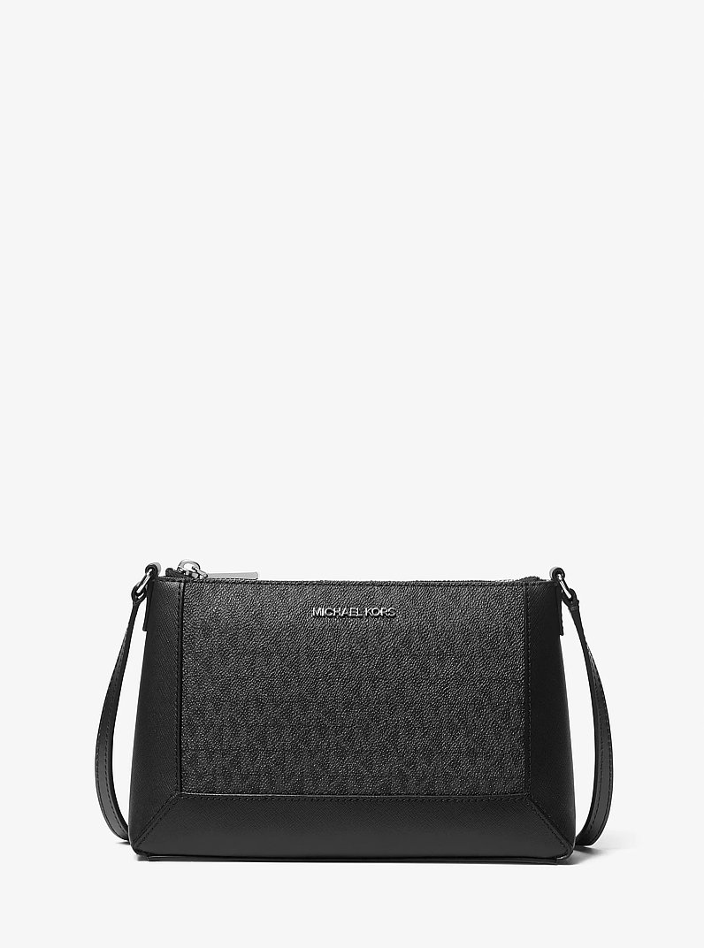 Sac &agrave; bandouli&egrave;re Sallie de taille moyenne &agrave; logo Signature in NOIR | Michael Kors
