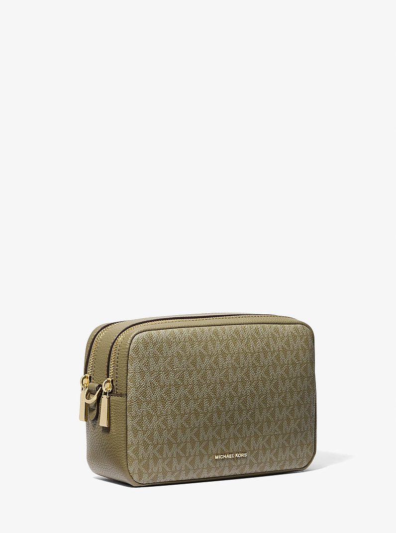 Bryant Medium Signature Logo Camera Crossbody Bag in SAFARI GREEN | Michael Kors