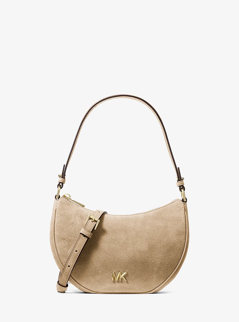 Pochette convertible Kyla peque&ntilde;o de gamuza in CAQUI | Michael Kors