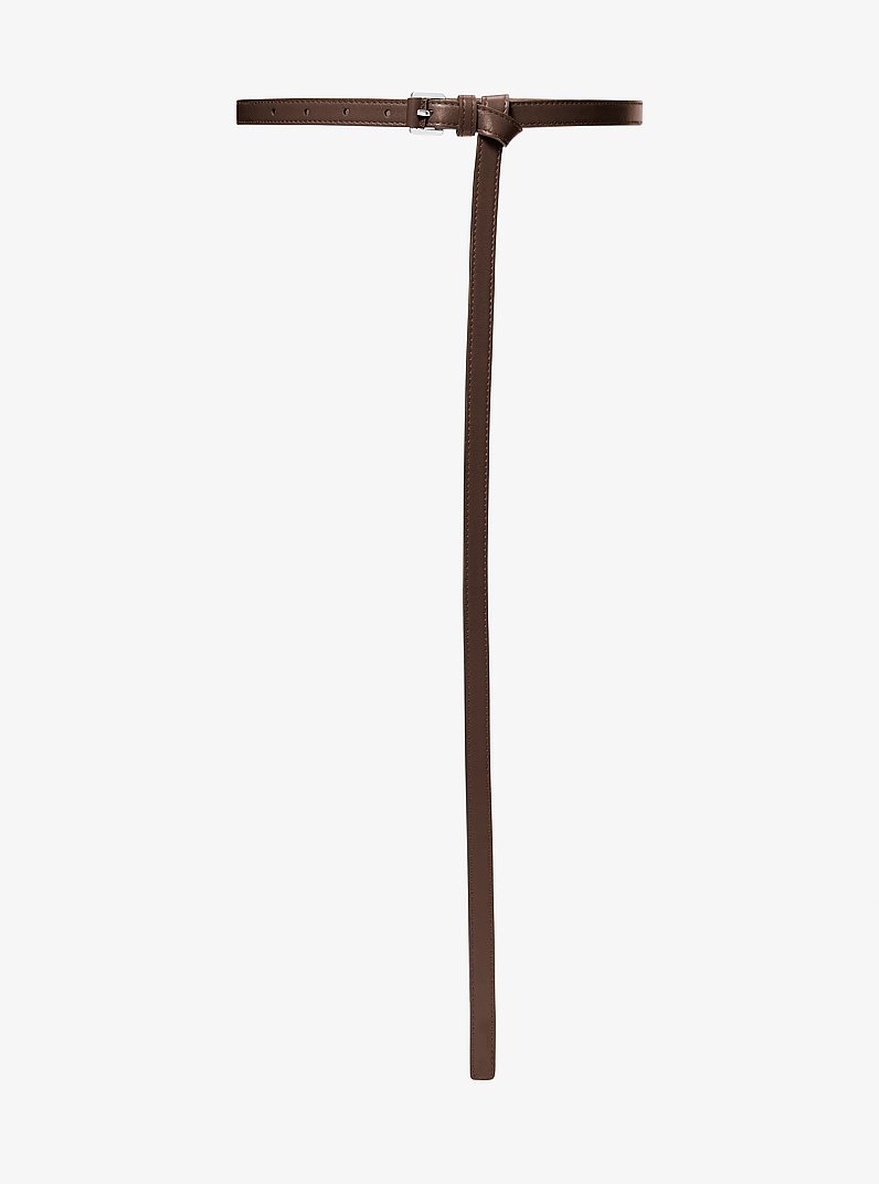 Carolyn Leather Belt in JAVA | Michael Kors