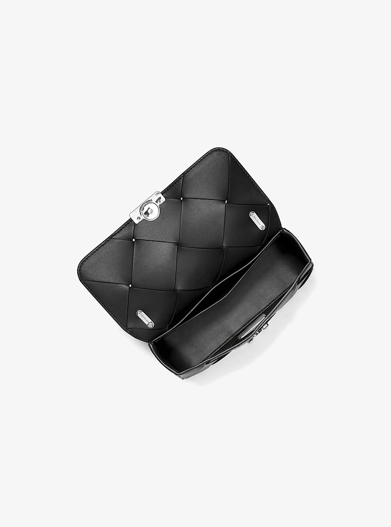 Bolso de hombro Tribeca peque&ntilde;o de piel tejida in NEGRO | Michael Kors