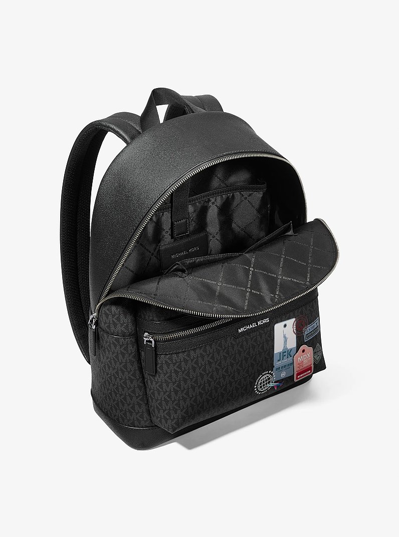 Sac &agrave; dos Cooper de taille moyenne &agrave; logo Signature et &agrave; ornements in NOIR | Michael Kors