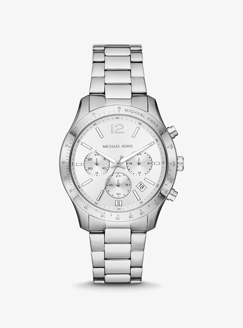 Montre surdimensionn&eacute;e Berkley de ton argent in ARGENT | Michael Kors
