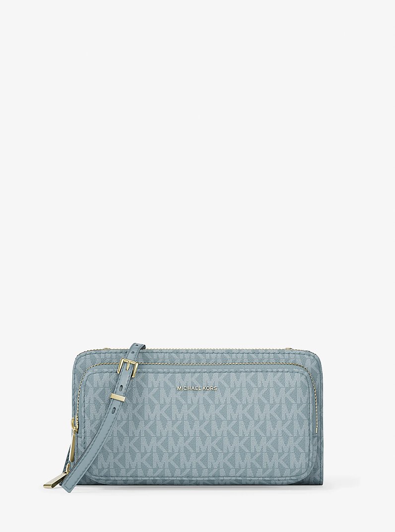 Jet Set Large Signature Logo Continental Crossbody Bag in CHAMBRAY | Michael Kors