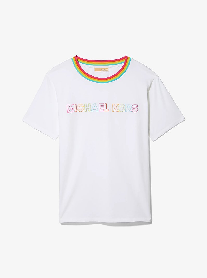 T-shirt en coton &agrave; logo de la Fiert&eacute; in BLANC | Michael Kors