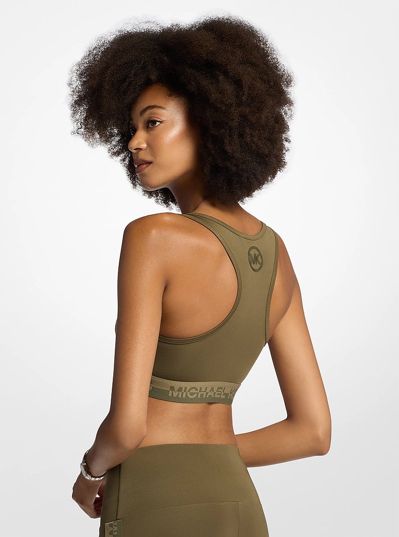 Logo Tape Sports Bra in OLIVE | Michael Kors