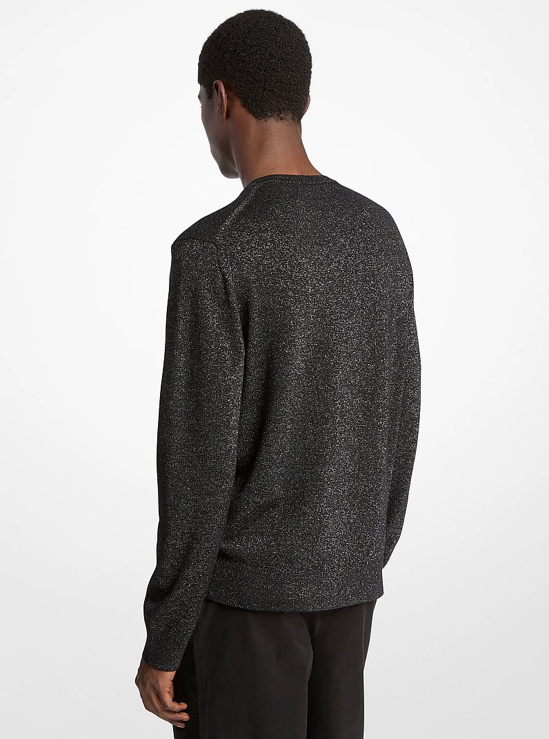 Metallic Wool Sweater in SILVER | Michael Kors