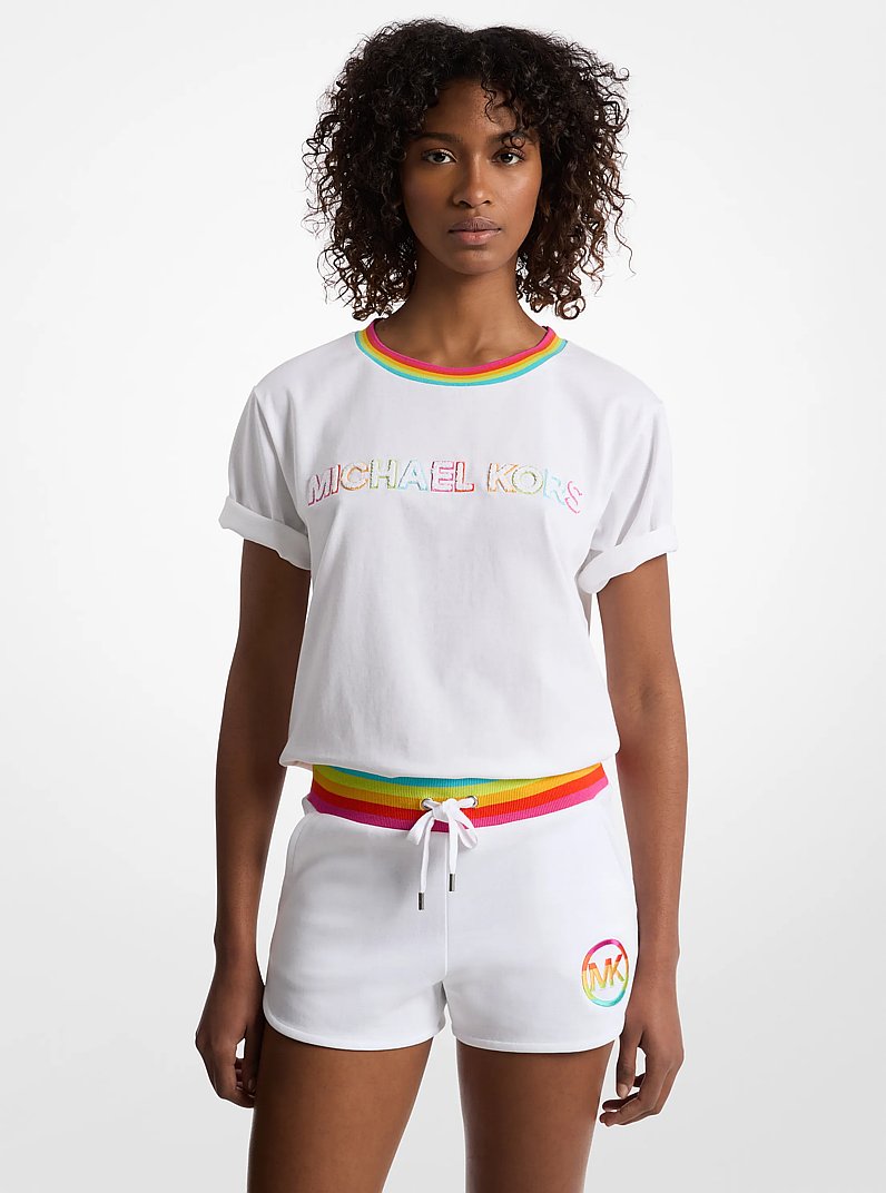 T-shirt en coton &agrave; logo de la Fiert&eacute; in BLANC | Michael Kors