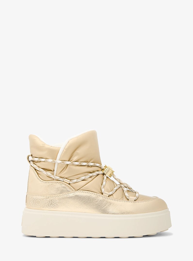 Romey Metallic Lace-Up Boot in PALE GOLD | Michael Kors