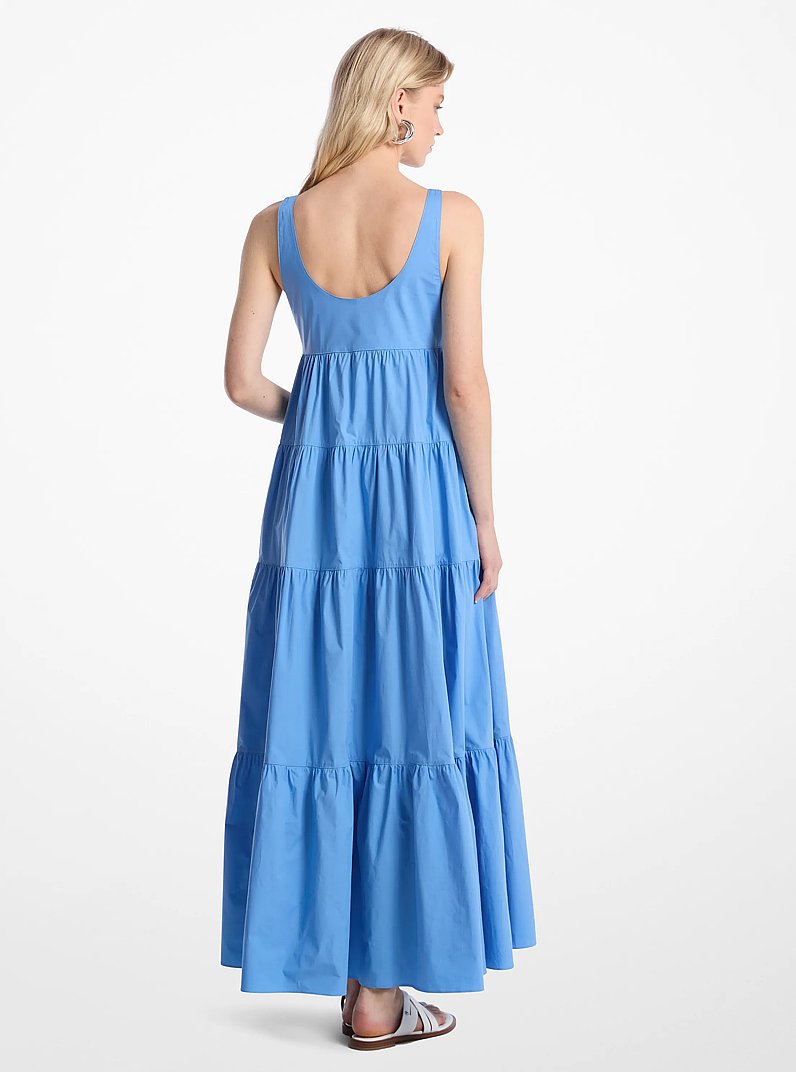Stretch Cotton Tiered Dress in SOUTHPACIFIC | Michael Kors