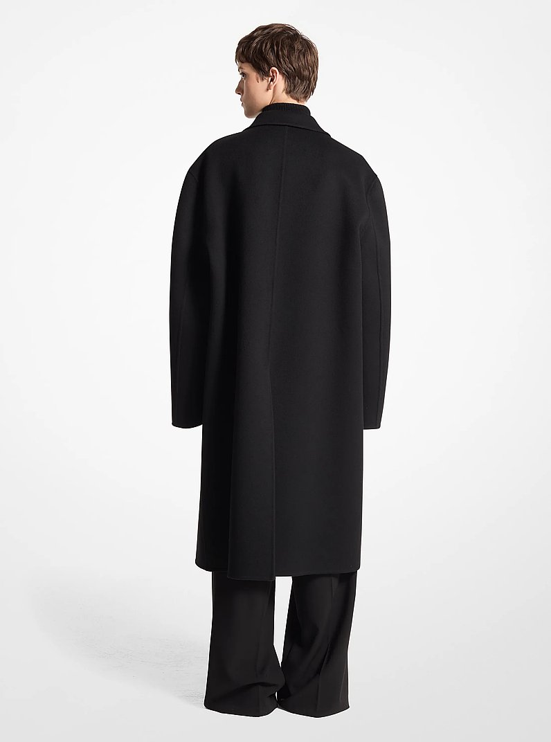 Double Faced Wool Melton Coat in BLACK | Michael Kors