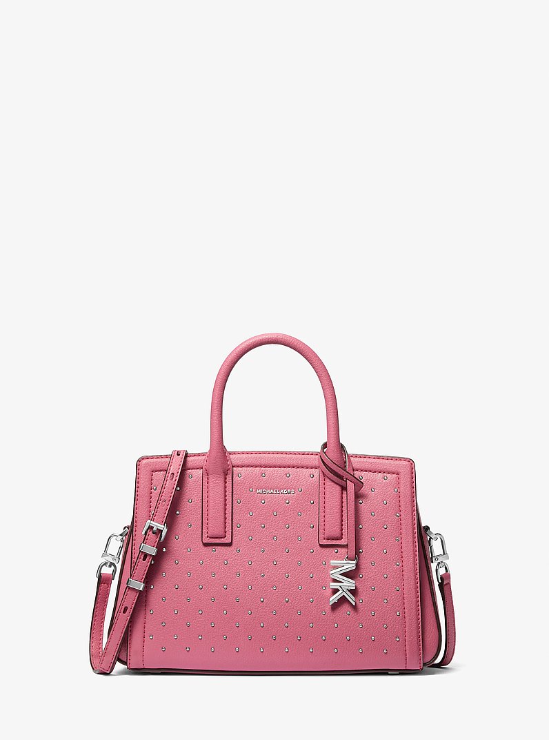 Laila Small Studded Leather Satchel in ROSEWOOD | Michael Kors