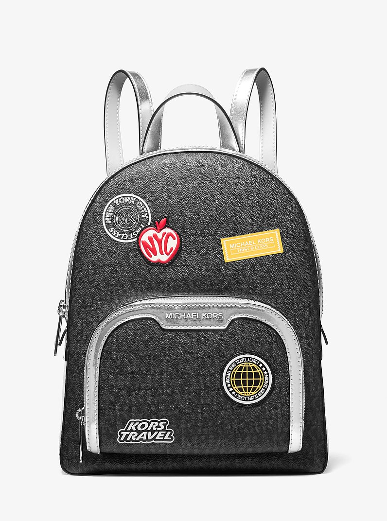Jaycee Medium Embellished Signature Logo Backpack in BLACK - Sale