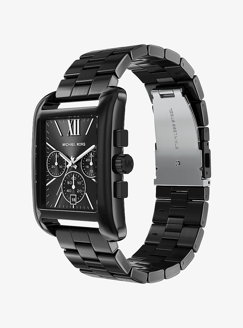 Oversized Monroe Black-Tone Watch in BLACK | Michael Kors