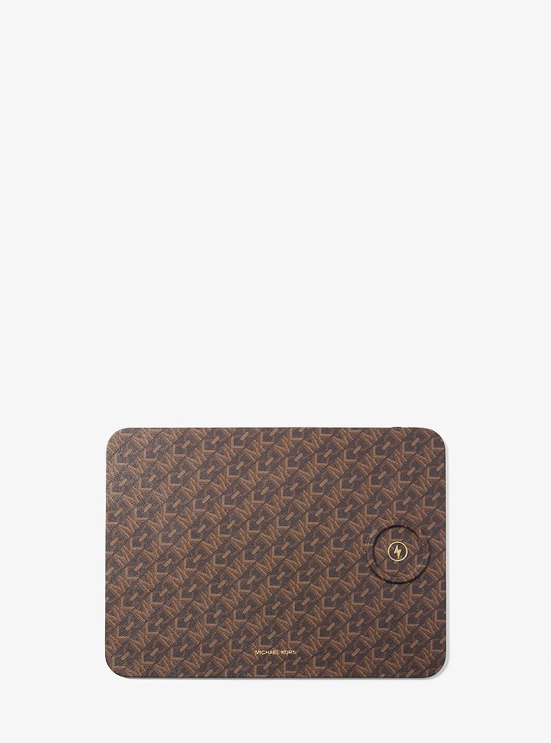 Empire Signature Logo Wireless Charging Mouse Pad in BROWN | Michael Kors