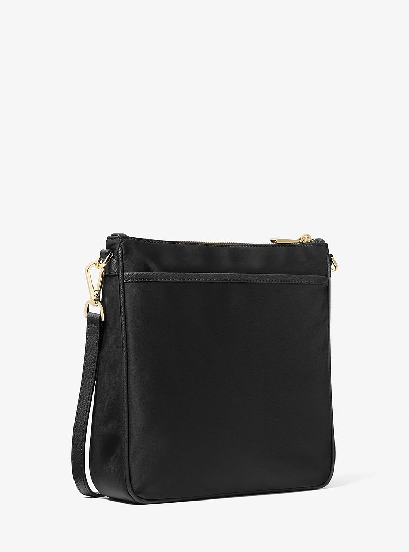 Jet Set Large Nylon Gabardine Messenger Bag in BLACK | Michael Kors