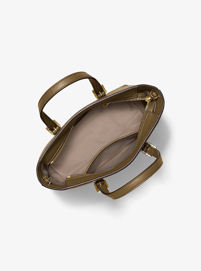 Quinn Small Pebbled Leather Convertible Crossbody Bag in LODEN | Michael Kors