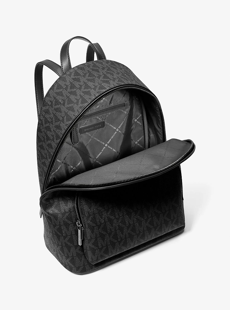 Connie Medium Signature Logo Backpack in BLACK | Michael Kors