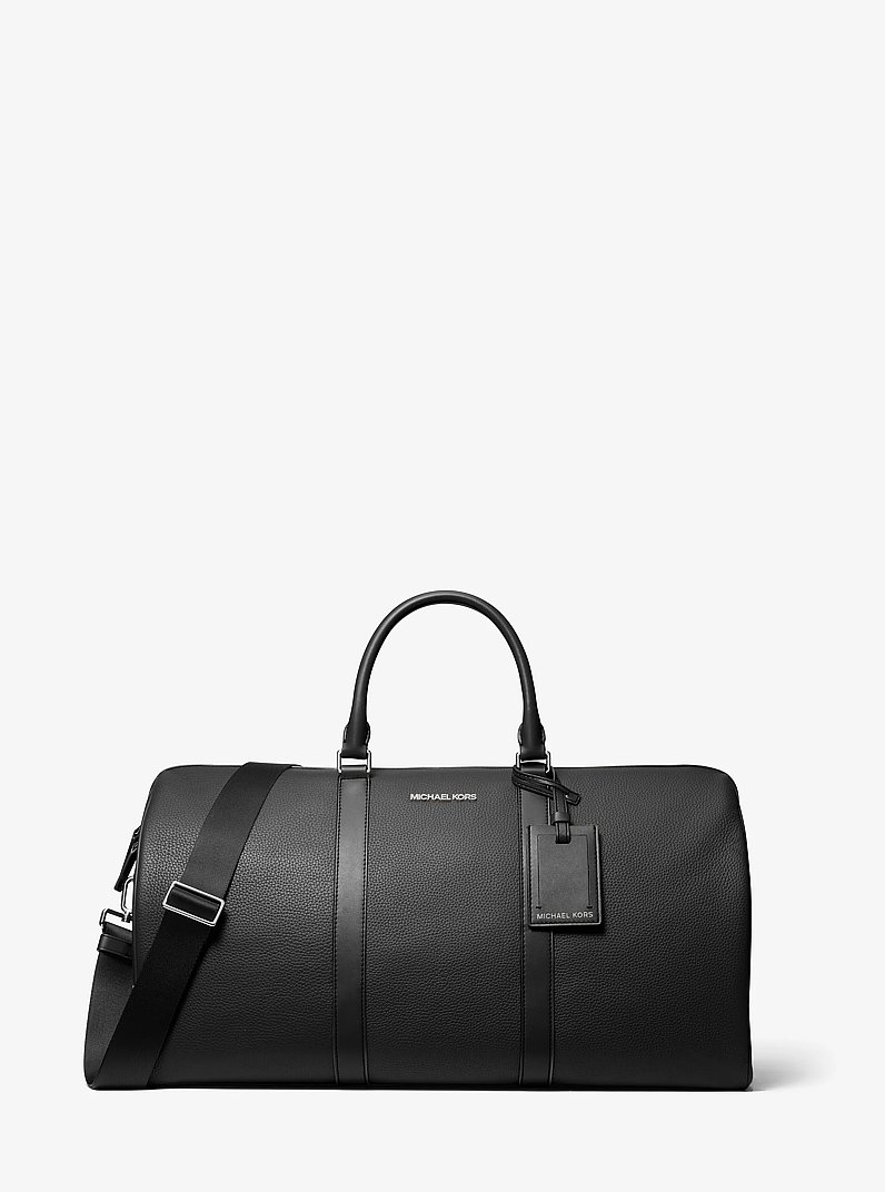 Cooper Pebbled Leather Duffel Bag in BLACK | Michael Kors