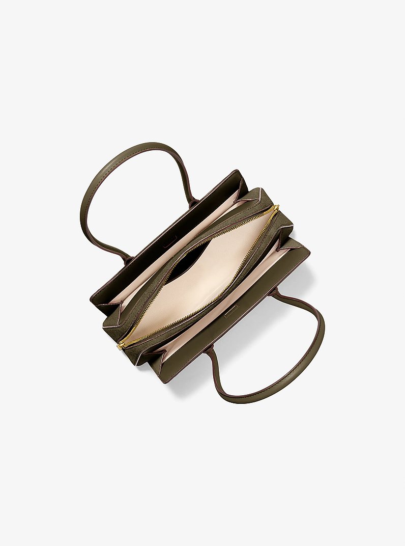 Laila Small Suede Shoulder Bag in LODEN | Michael Kors