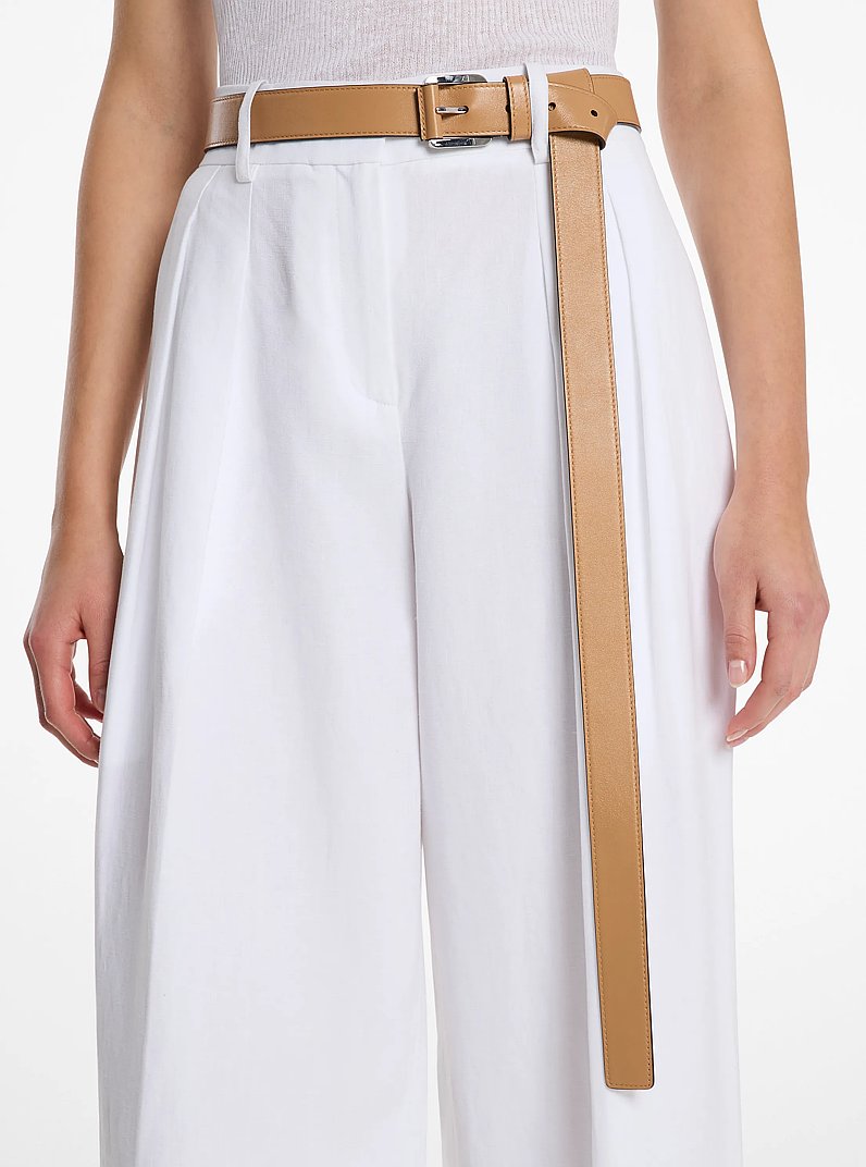 Jodi Leather Belt in PEANUT | Michael Kors