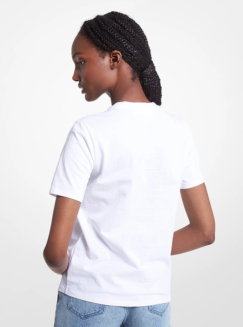 Logo Organic Cotton T-Shirt in WHITE | Michael Kors
