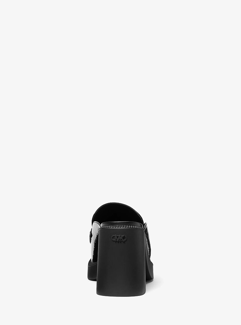 Eden Crackled Patent Leather Platform Mule