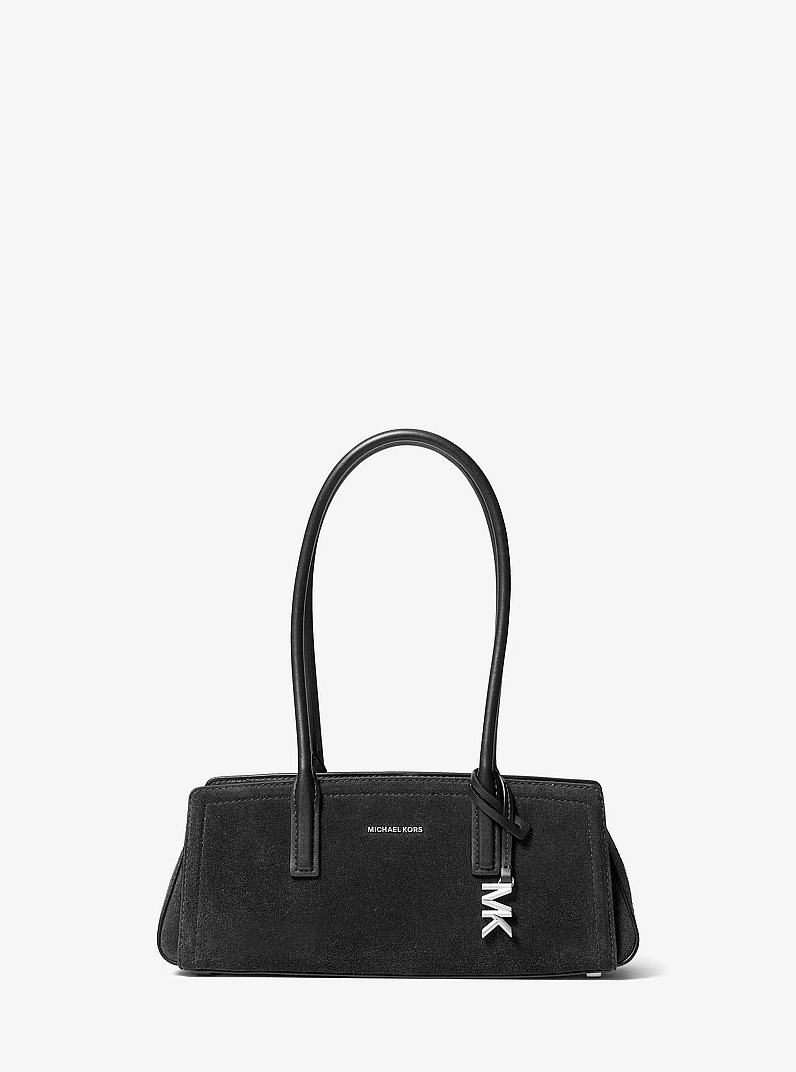 Laila Small Suede Shoulder Bag in BLACK | Michael Kors