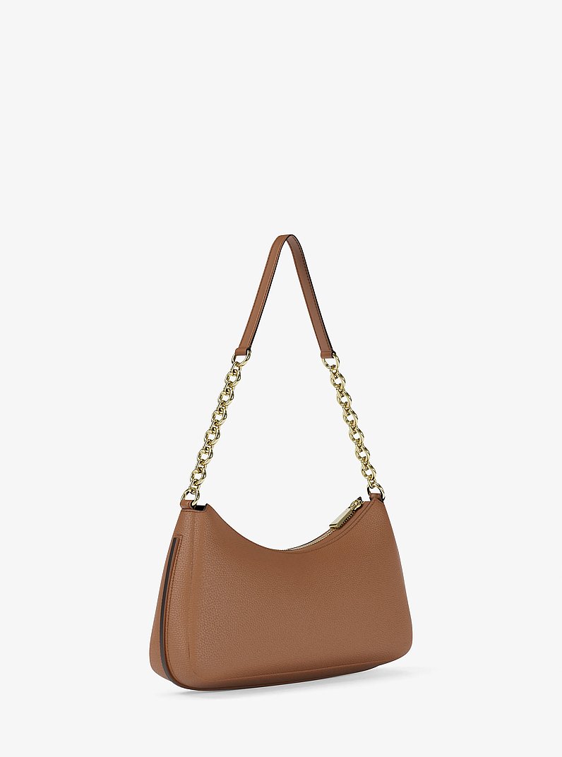 Nolita Medium Pebbled Leather Chain Pochette in LUGGAGE | Michael Kors