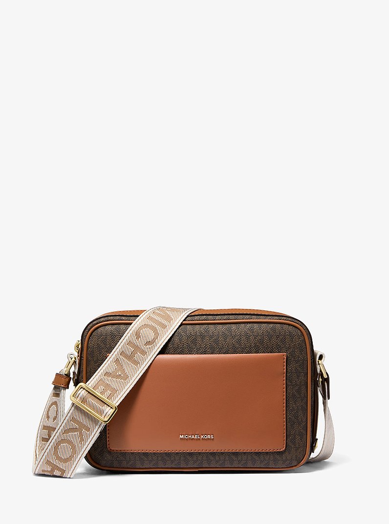 Maeve Large Signature Logo Crossbody Bag in BRN/ACORN | Michael Kors