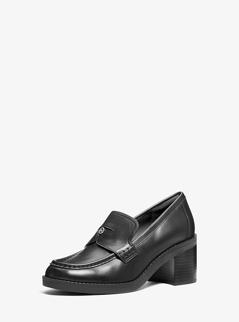 Jennings Leather Loafer Pump in BLACK | Michael Kors