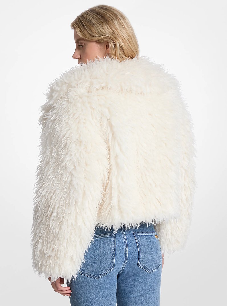 Cropped Faux Fur Jacket in BONE | Michael Kors