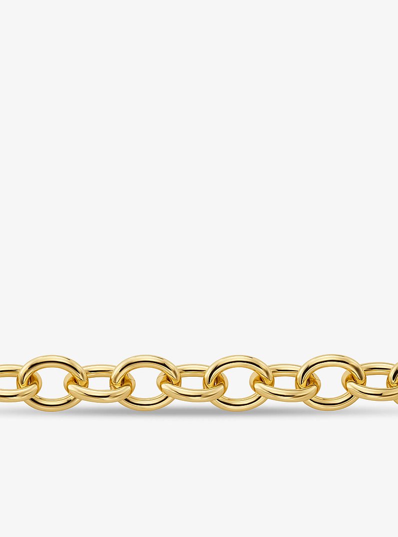 Large Precious Metal-Plated Brass Chain Link Necklace